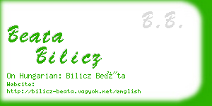 beata bilicz business card